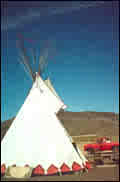 Tipi with Red Truck
